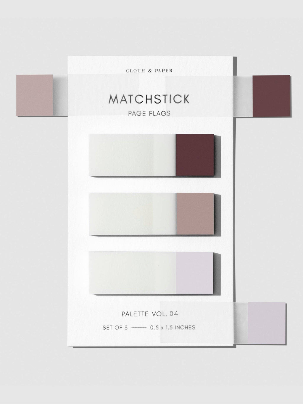 Cloth & Paper Matchstick Page Flags | Transparent Minimal Colour-Coding Sticky Index Tab
