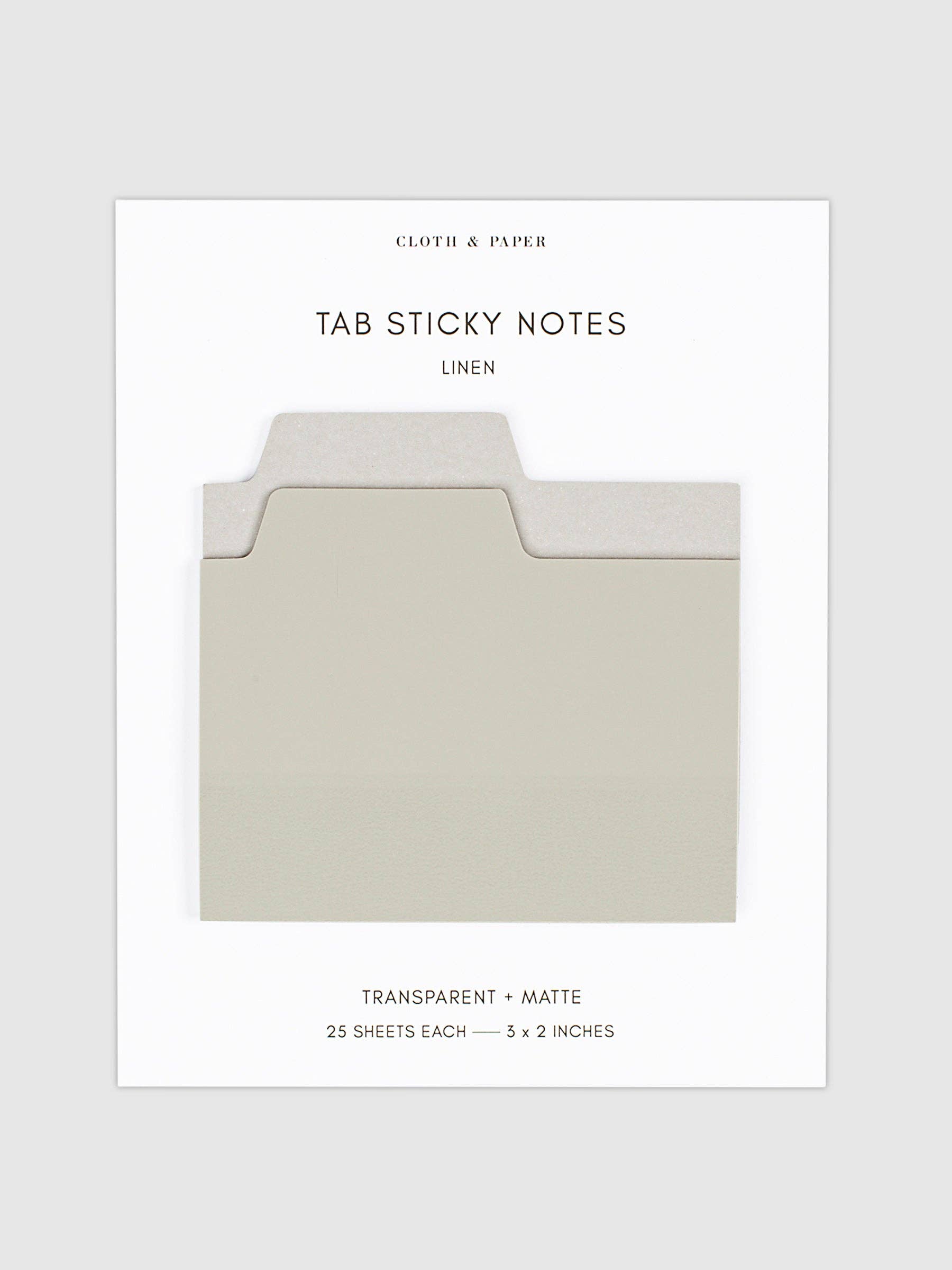 Cloth & Paper Blank Tab Sticky Notes | Folder-Style Repositionable Planner & Notebook Tabs