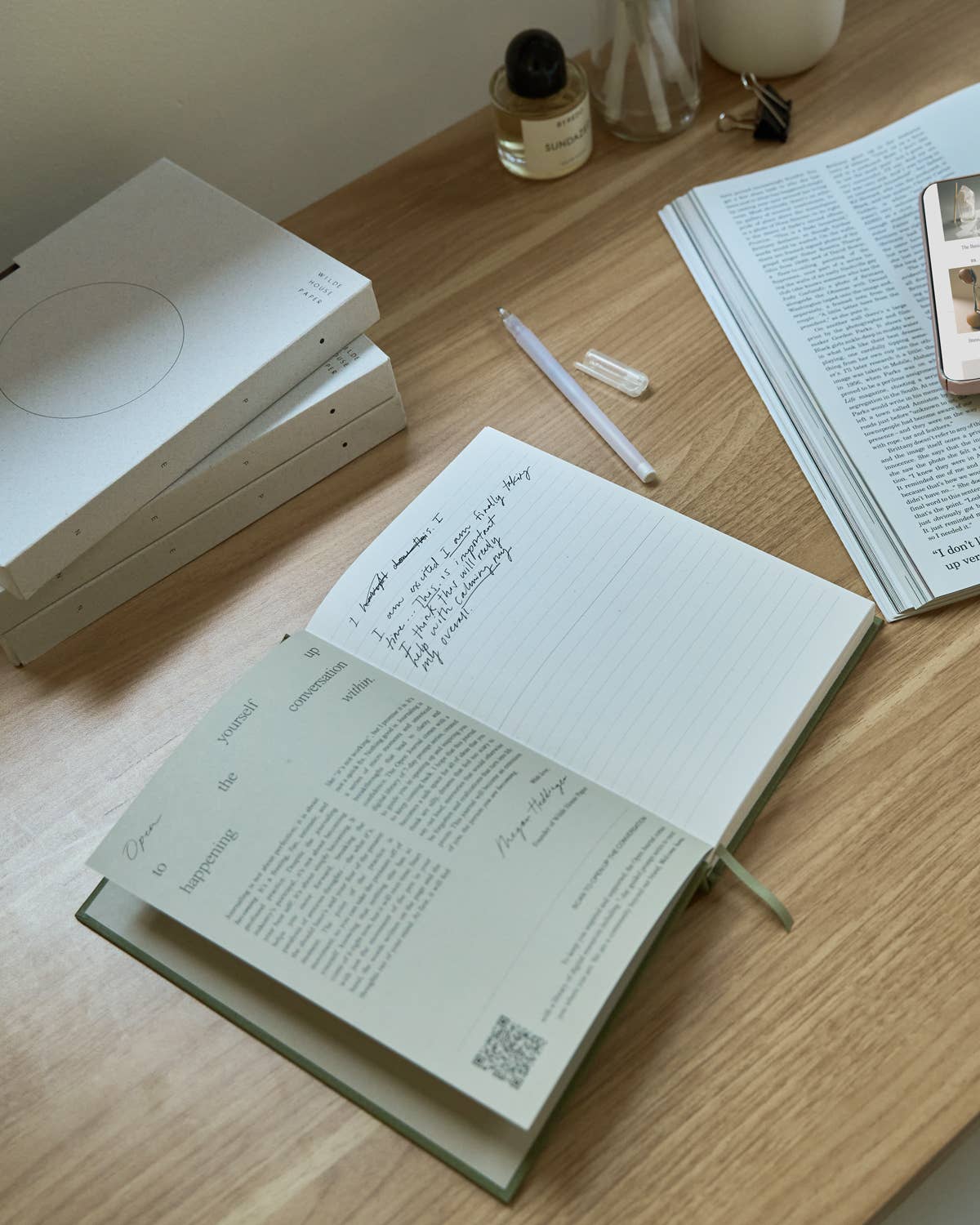 Wilde House Paper Open Journal | Guided Hardcover Journal with Free Journaling Course Library
