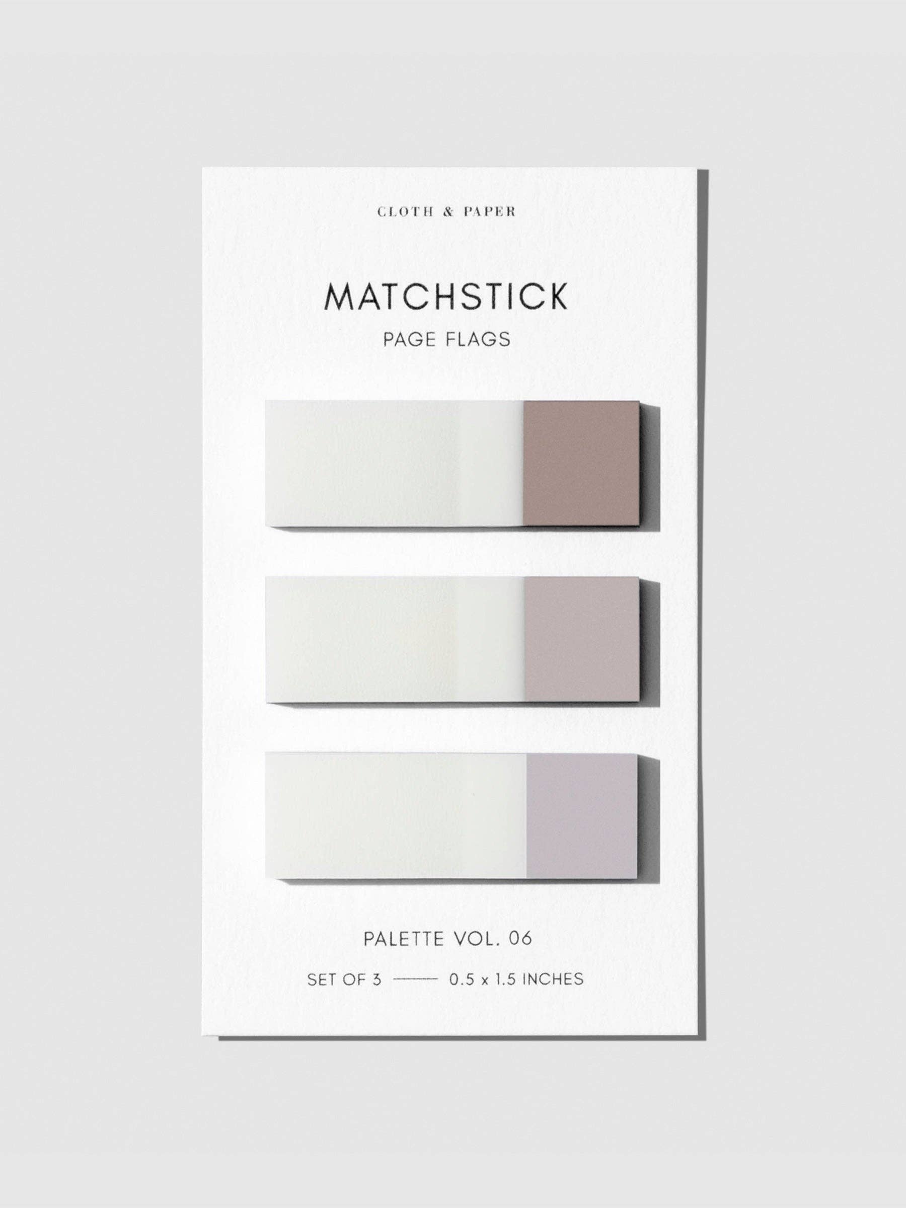 Cloth & Paper Matchstick Page Flags | Transparent Minimal Colour-Coding Sticky Index Tab