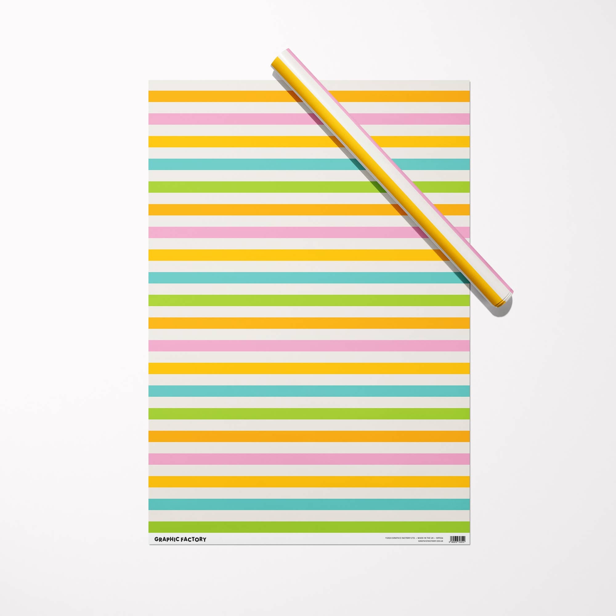 Spring Stripes Wrapping Paper | Sustainably Printed in the UK | B2 Sheet