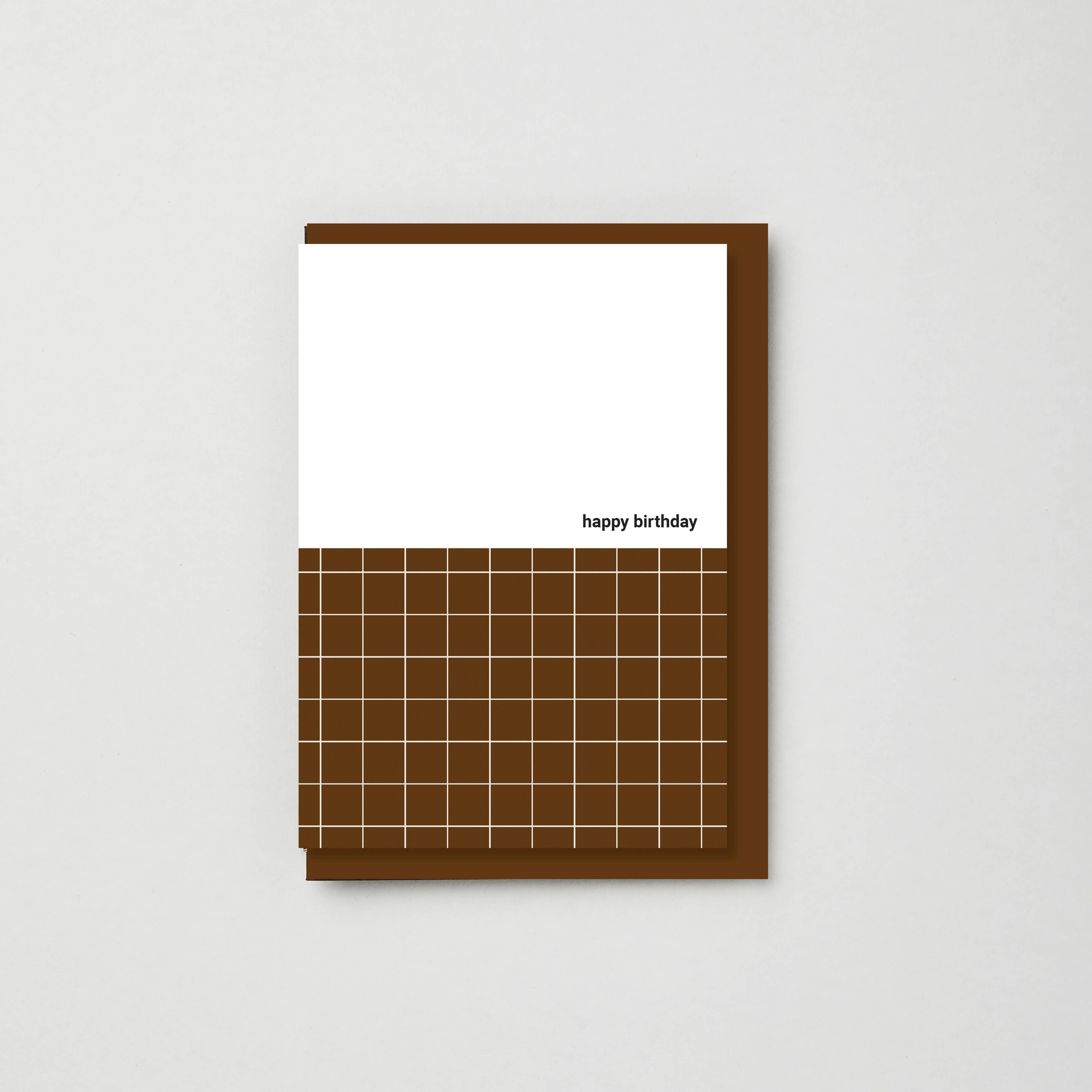 Burgundy Grid Birthday Card