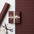 Burgundy & Cream Geometric Wrapping Paper