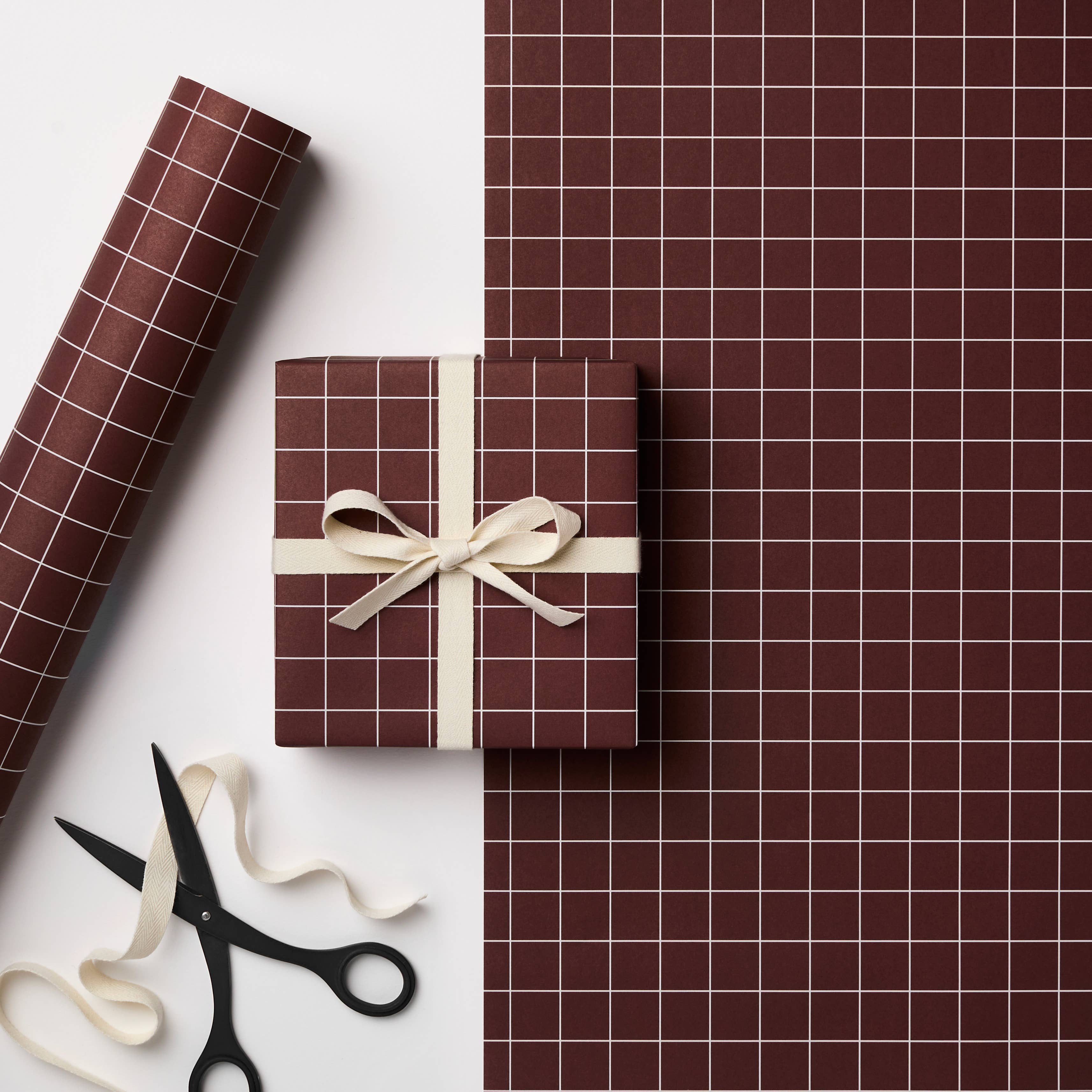 Burgundy & Cream Geometric Wrapping Paper