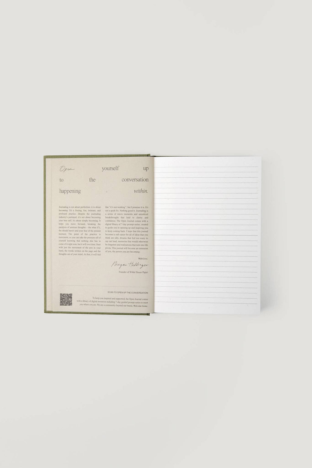 Wilde House Paper Open Journal | Guided Hardcover Journal with Free Journaling Course Library