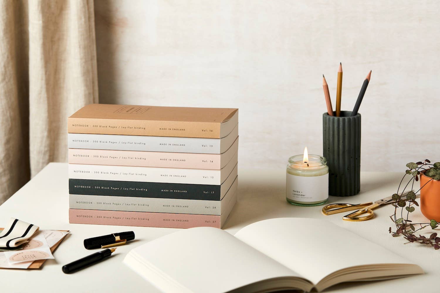 Terracotta Lay-Flat Notebook – Katie Leamon 300-Page Blank Journal