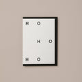 HO HO HO EMBOSSED MONOCHROME CHRISTMAS CARD (OAT MILK)