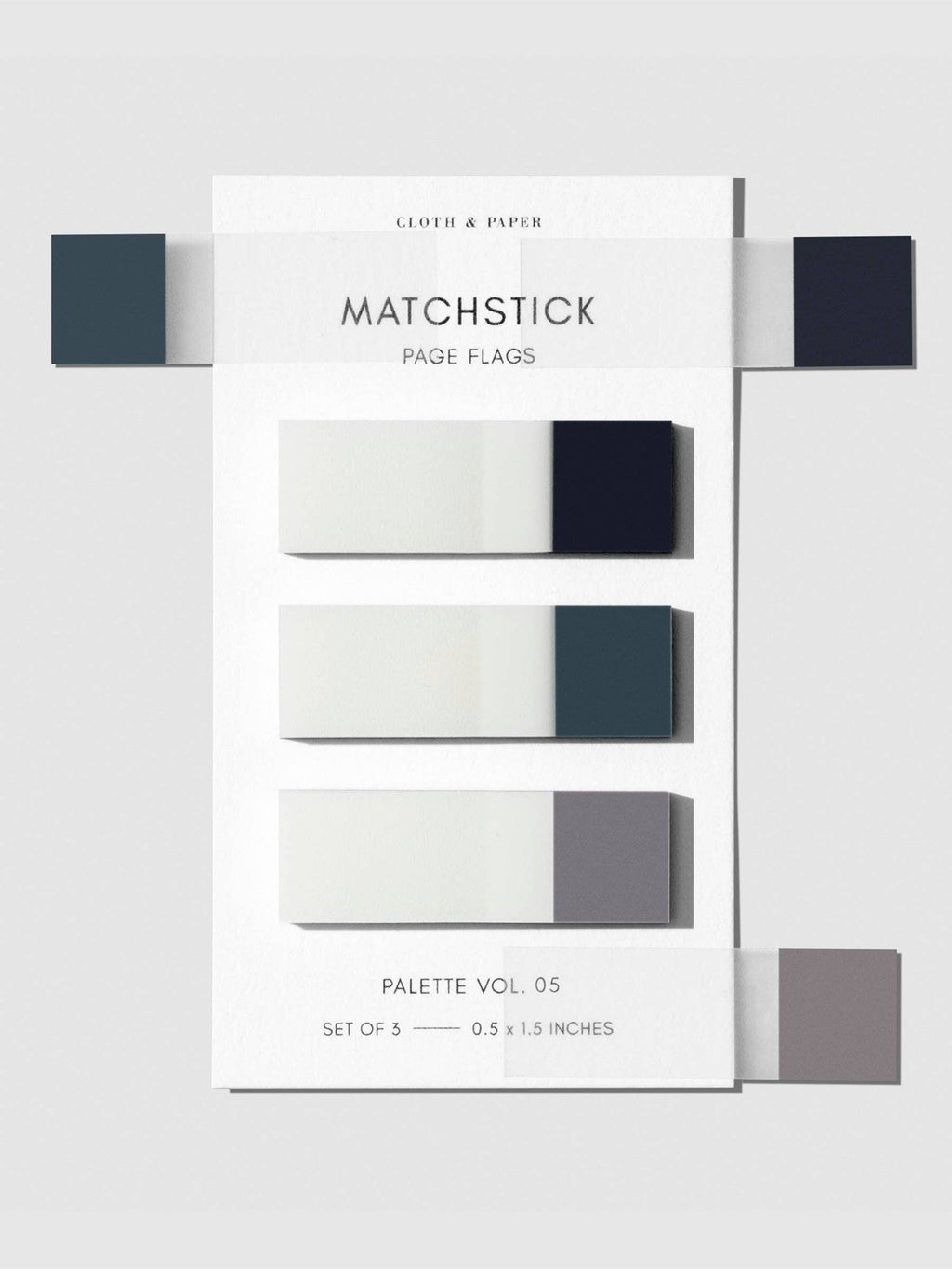 Cloth & Paper Matchstick Page Flags | Transparent Minimal Colour-Coding Sticky Index Tab