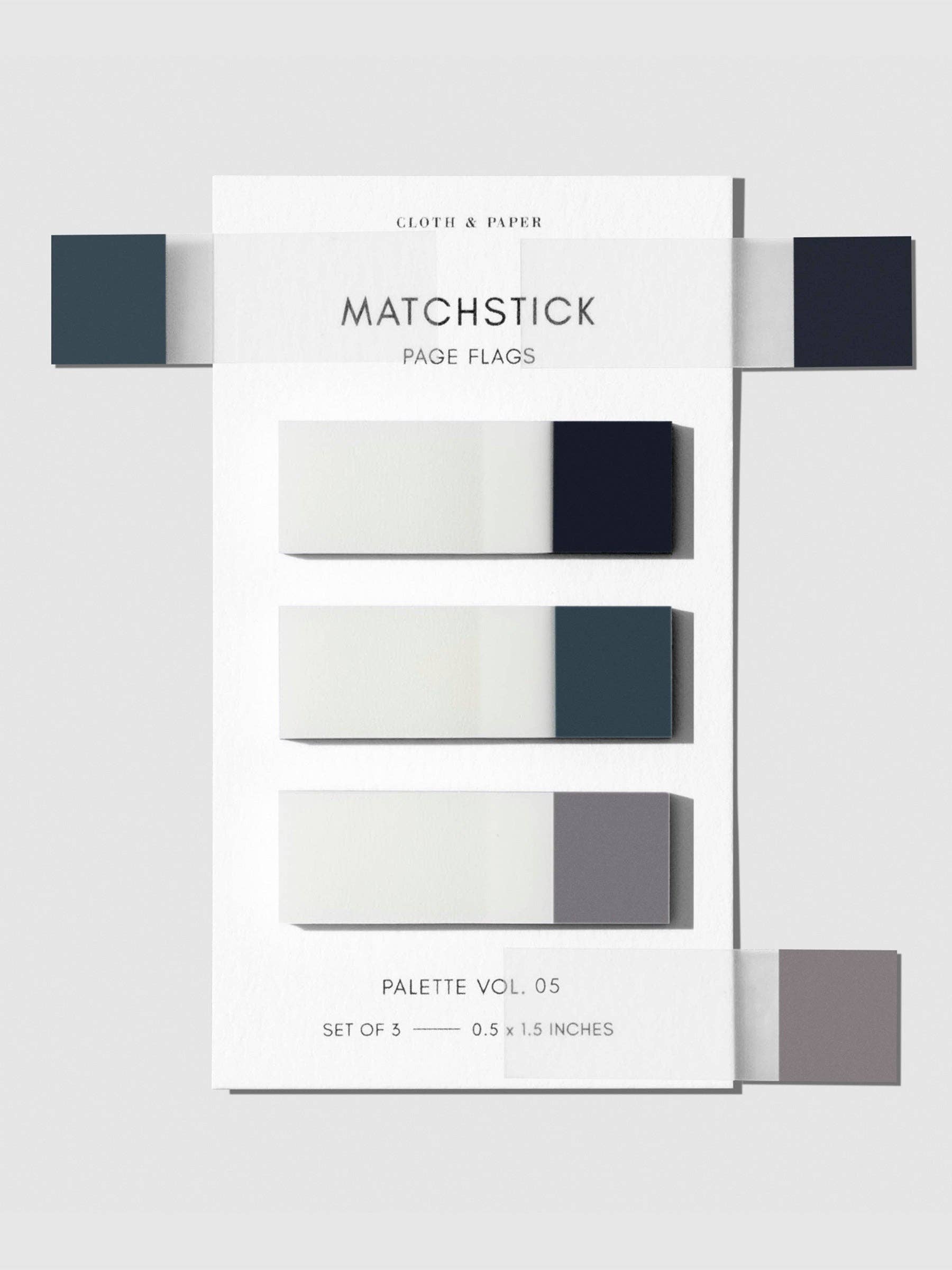 Cloth & Paper Matchstick Page Flags | Transparent Minimal Colour-Coding Sticky Index Tab