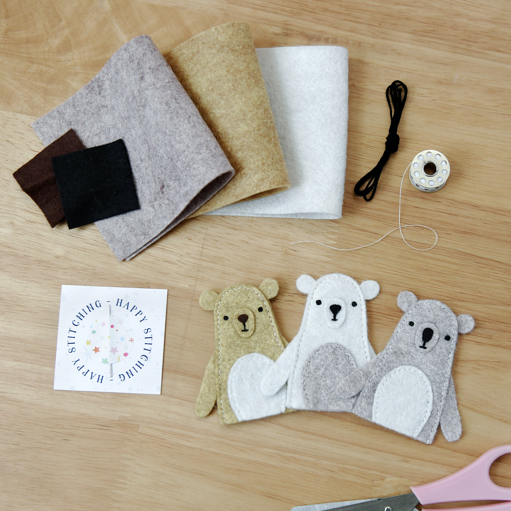 Bear Finger Puppet Sewing Kit | Kids Craft Kit
