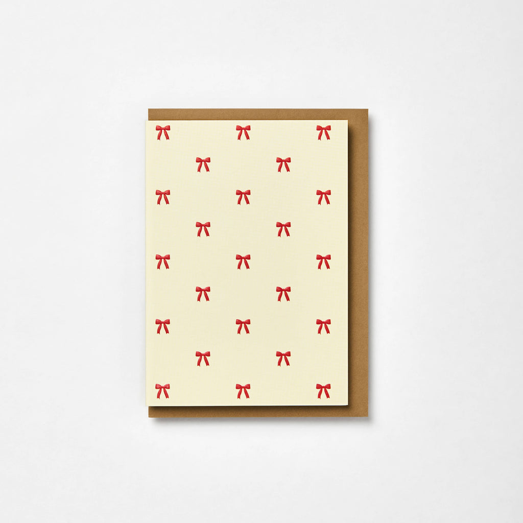 Little bows blank seasonal Christmas card