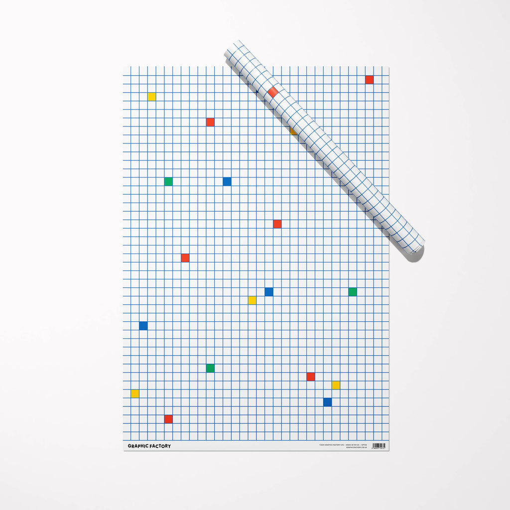 Graph Paper Wrapping Paper | Sustainably Printed in the UK | B2 Sheet
