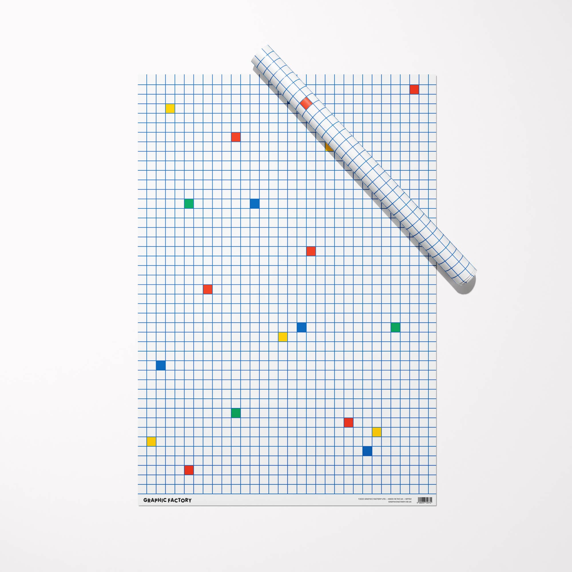 Graph Paper Wrapping Paper | Sustainably Printed in the UK | B2 Sheet