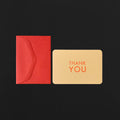 Thank You Mini Card in Cappuccino & Geranium Envelope | le typographe