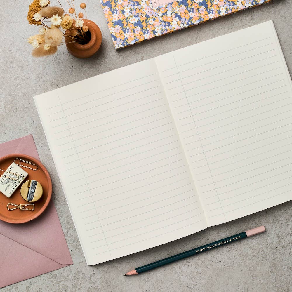 Ruled Lay-Flat Notebook – Katie Leamon A5 Lined Journal with Fountain Pen Friendly Paper