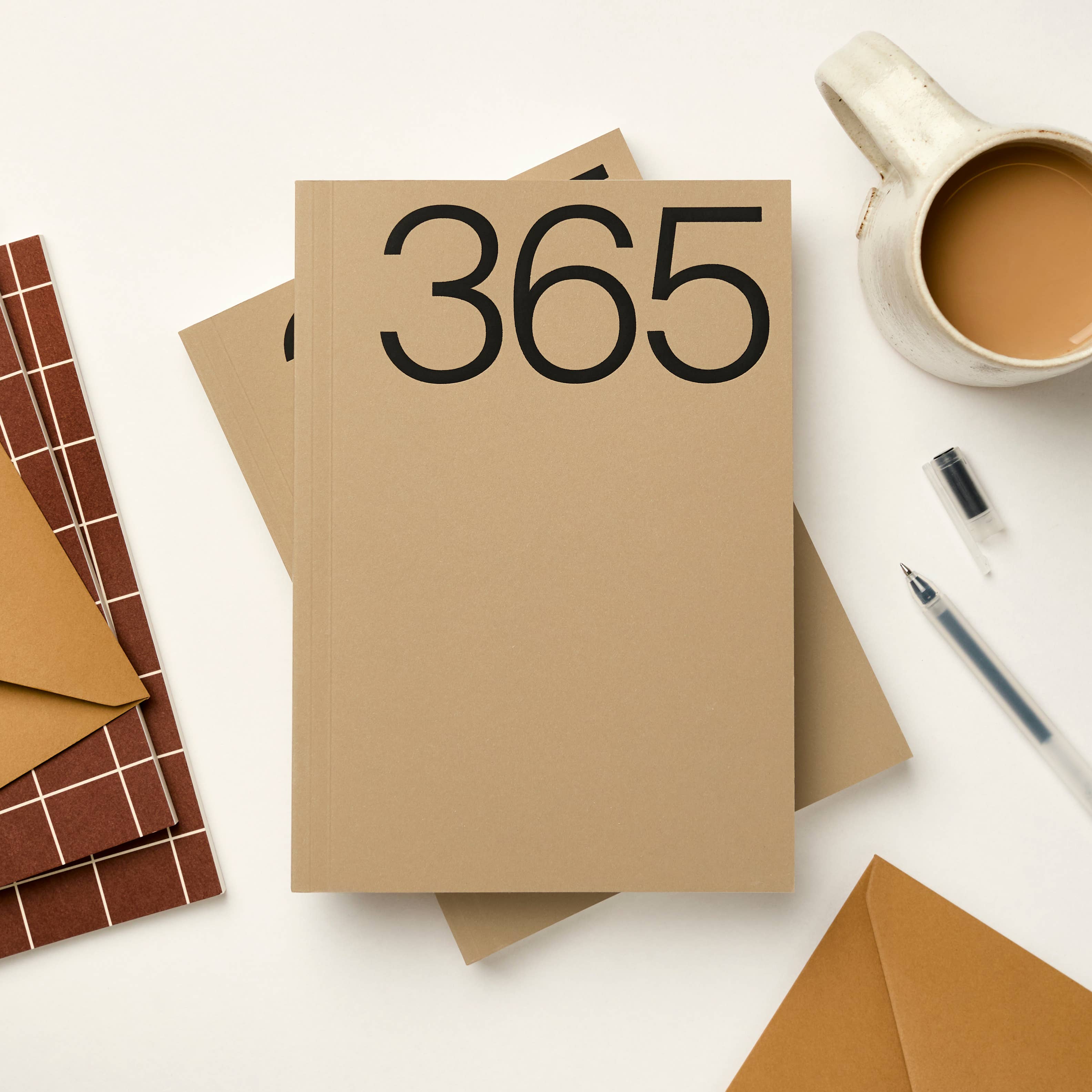 Brown A5 Lay Flat 365 undated planner