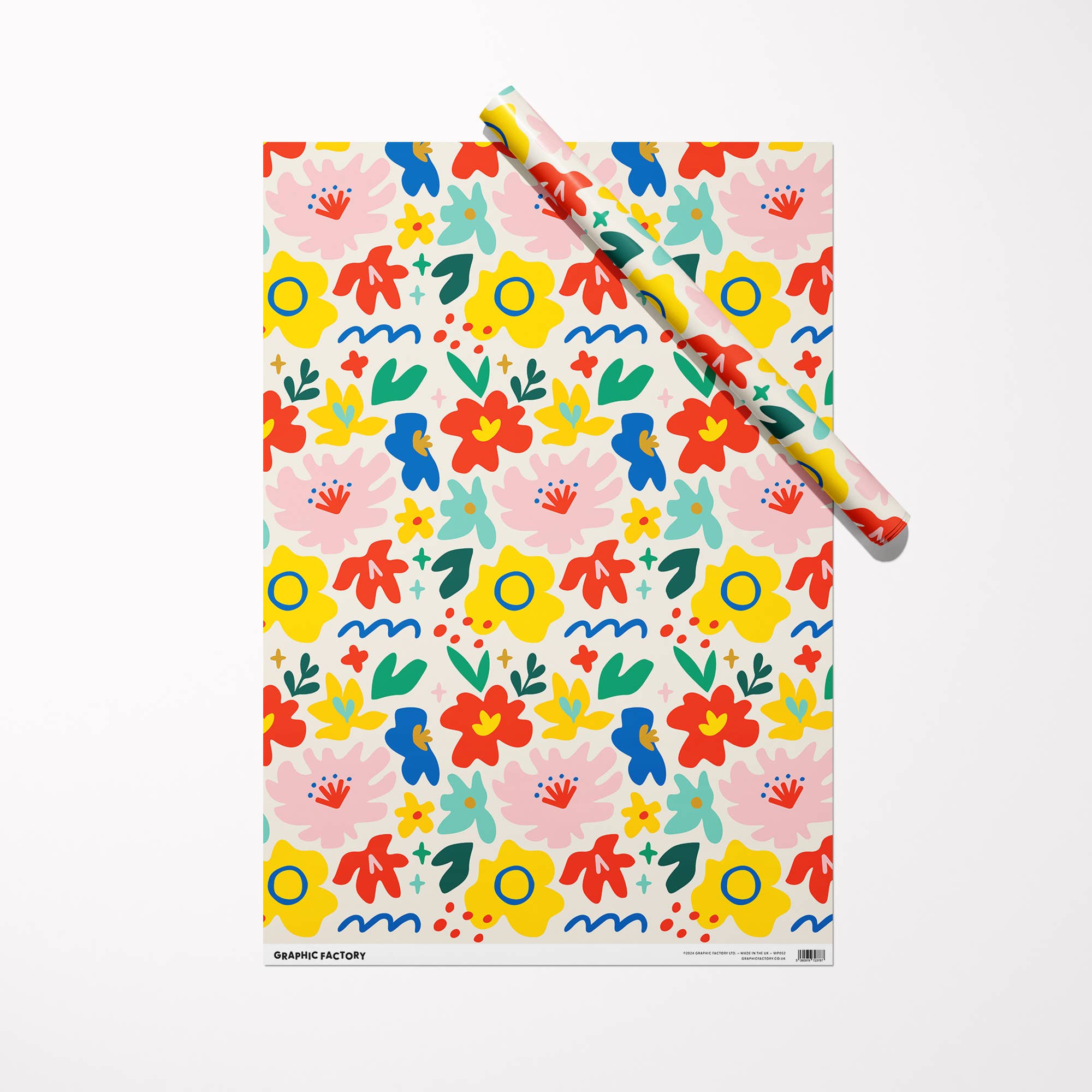 Flowers Wrapping Paper | Sustainably Printed in the UK | B2 Sheet