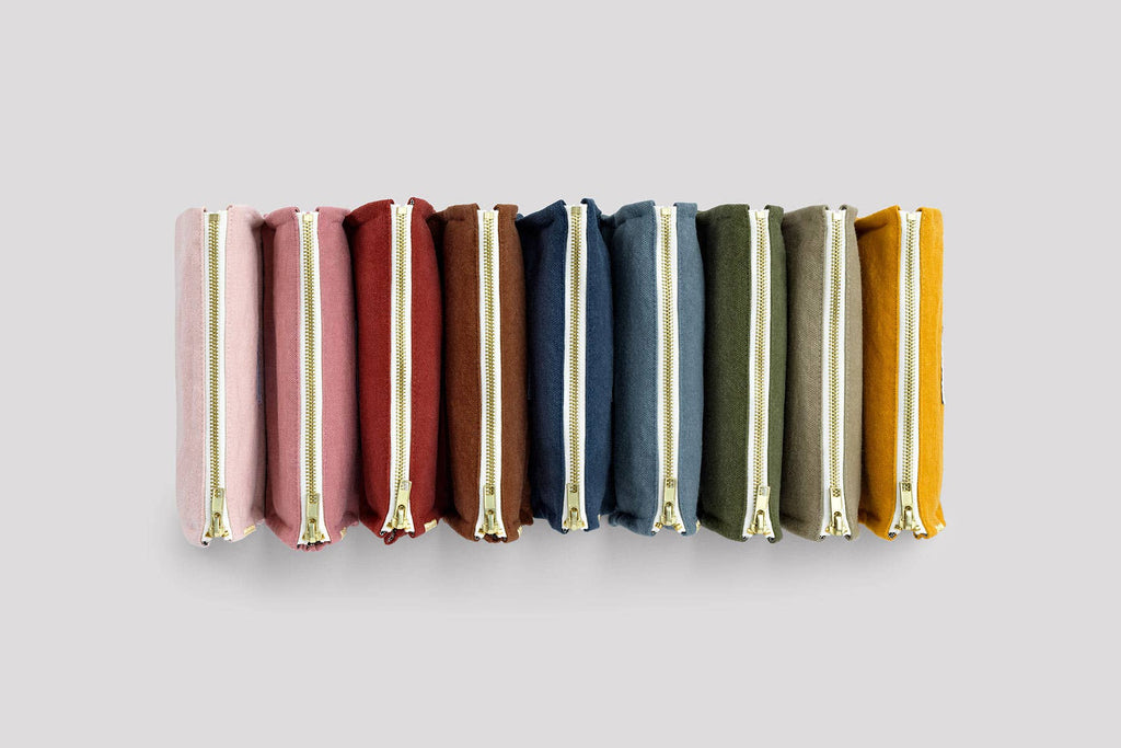 Organic Cotton Canvas Pencil Case | Saffron Yellow | Made in Portugal