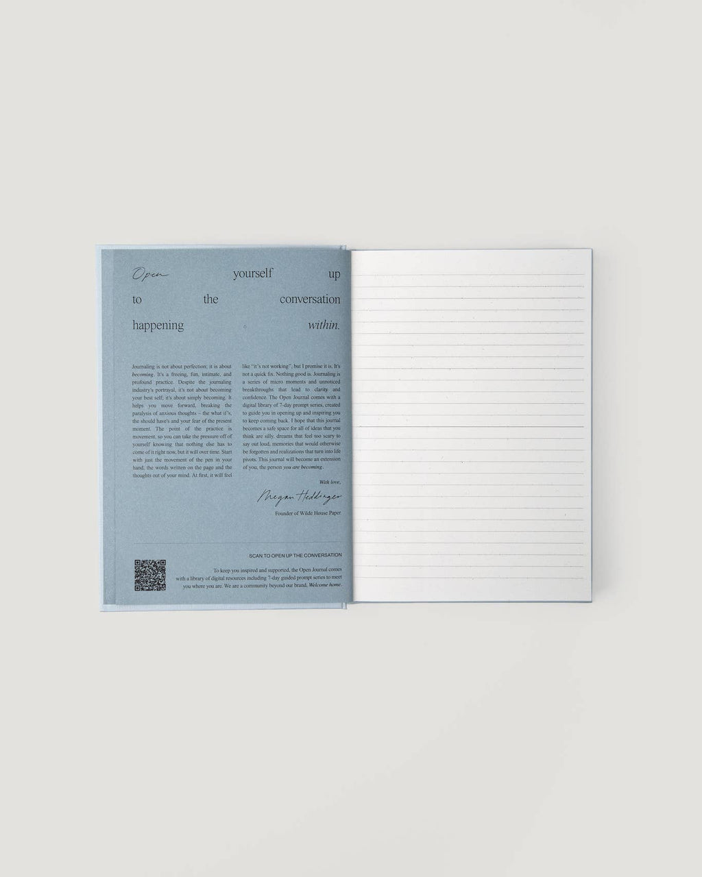 Wilde House Paper Open Journal | Guided Hardcover Journal with Free Journaling Course Library