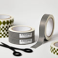 Black & White Striped Paper Tape – Recyclable & Plastic-Free