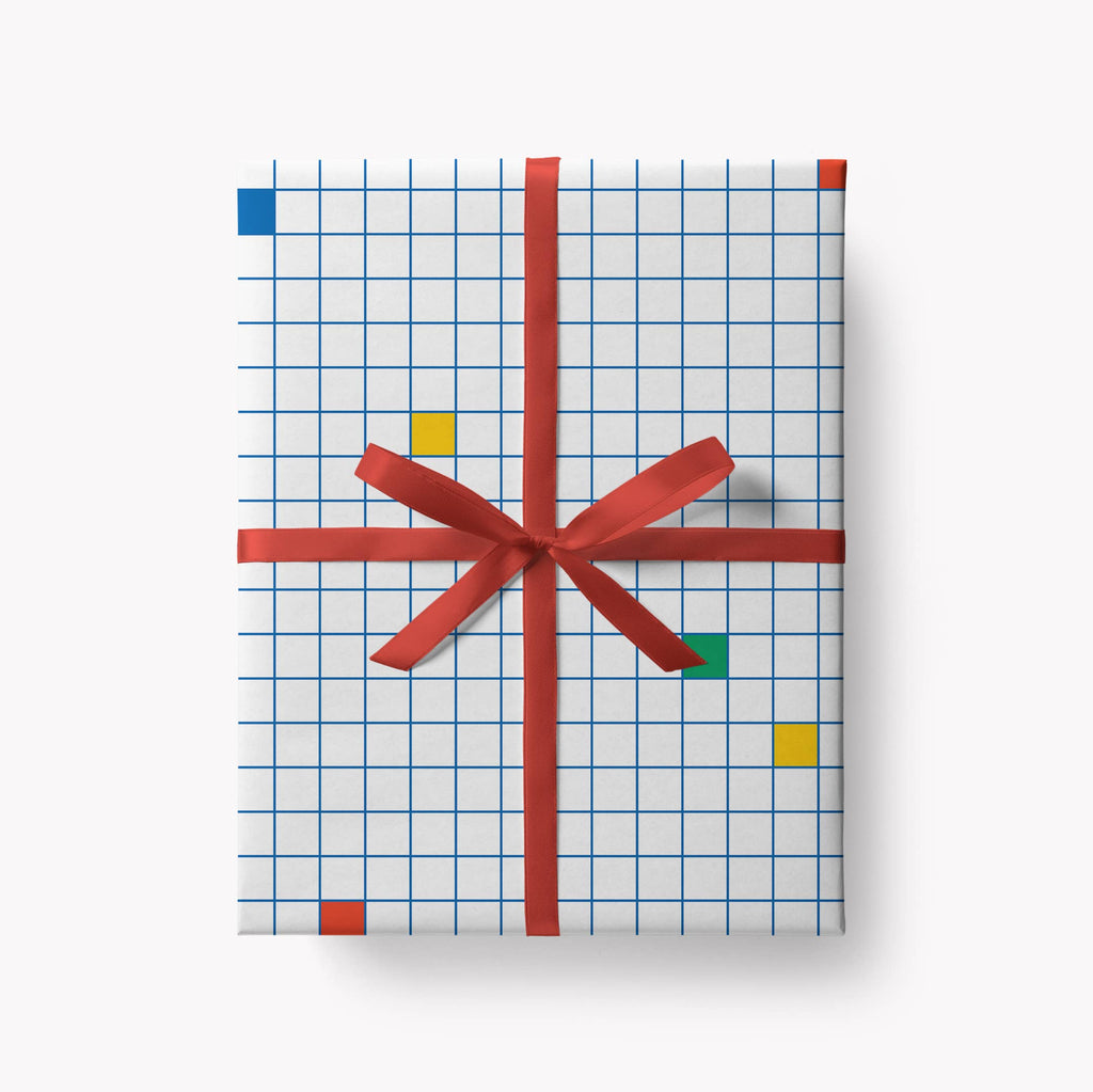 Graph Paper Wrapping Paper | Sustainably Printed in the UK | B2 Sheet