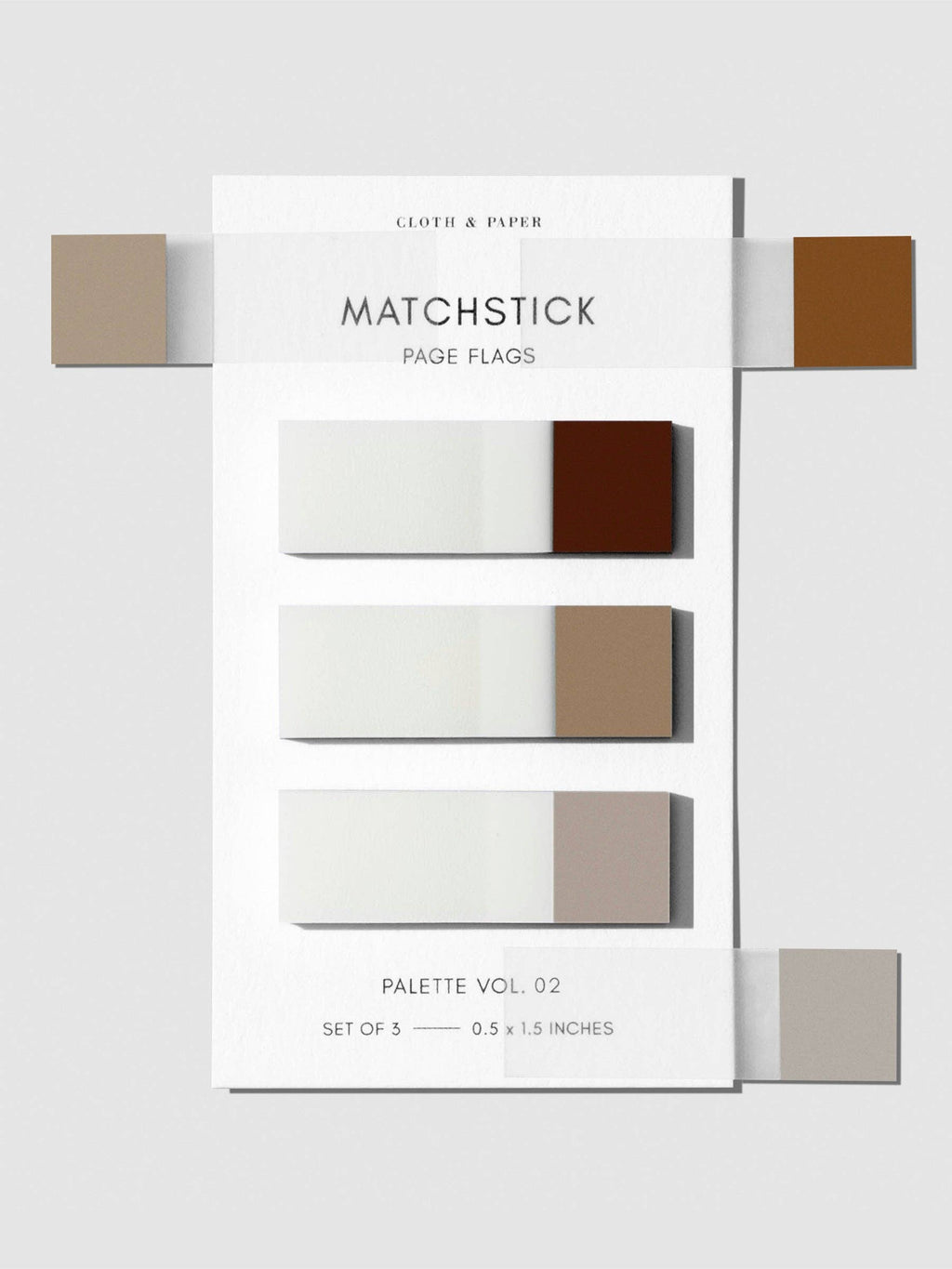 Cloth & Paper Matchstick Page Flags | Transparent Minimal Colour-Coding Sticky Index Tab