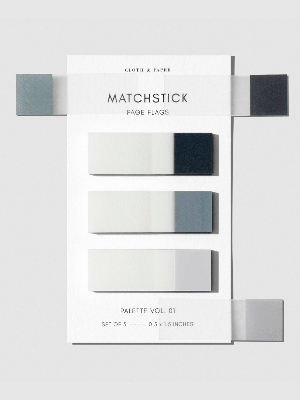 Cloth & Paper Matchstick Page Flags | Transparent Minimal Colour-Coding Sticky Index Tab