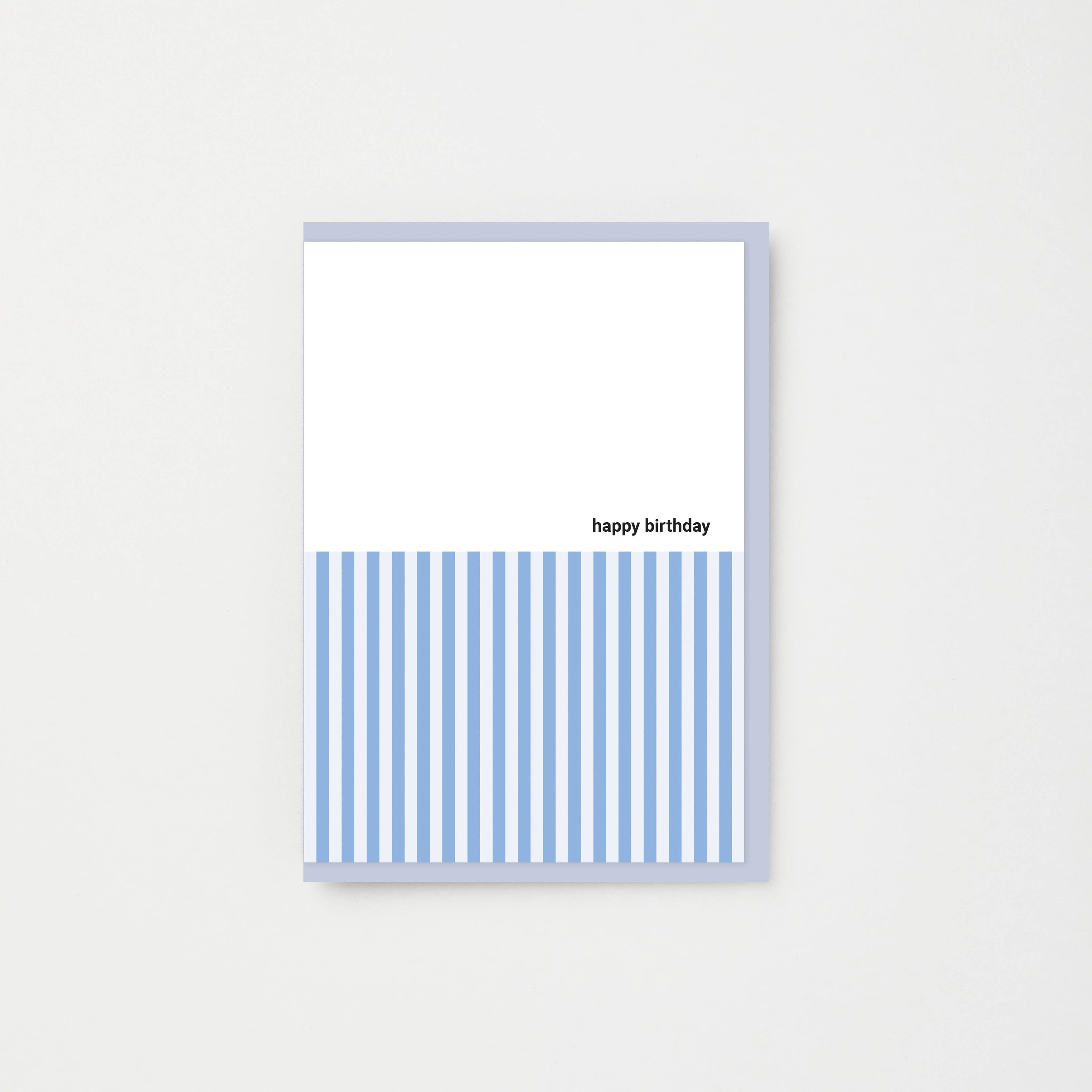 Pale Blue Stripe Birthday Card | A6
