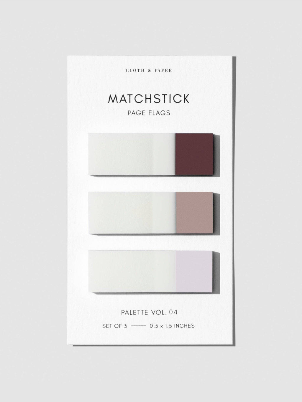 Cloth & Paper Matchstick Page Flags | Transparent Minimal Colour-Coding Sticky Index Tab