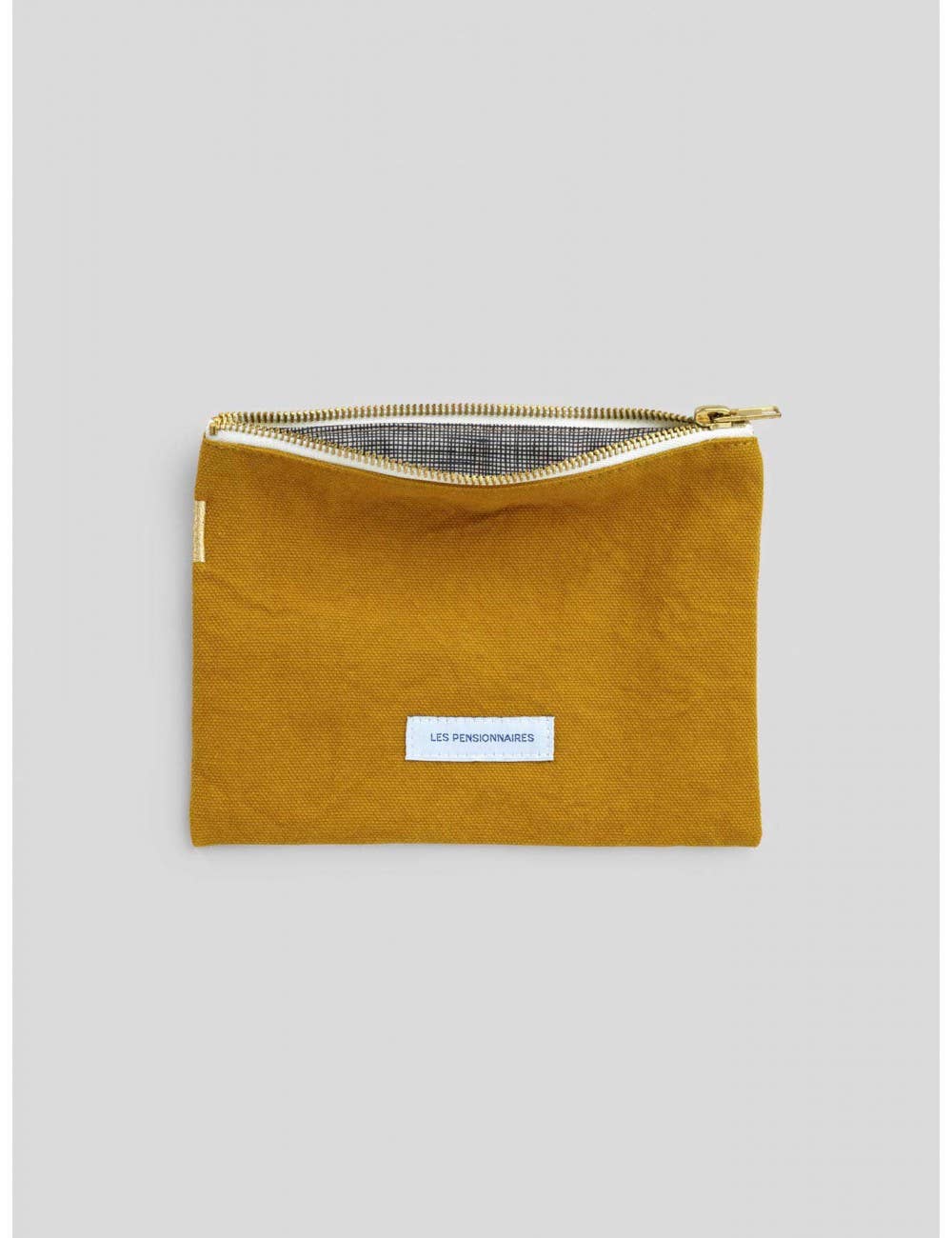 Small Pouch in Organic Saffron Yellow Cotton Canvas