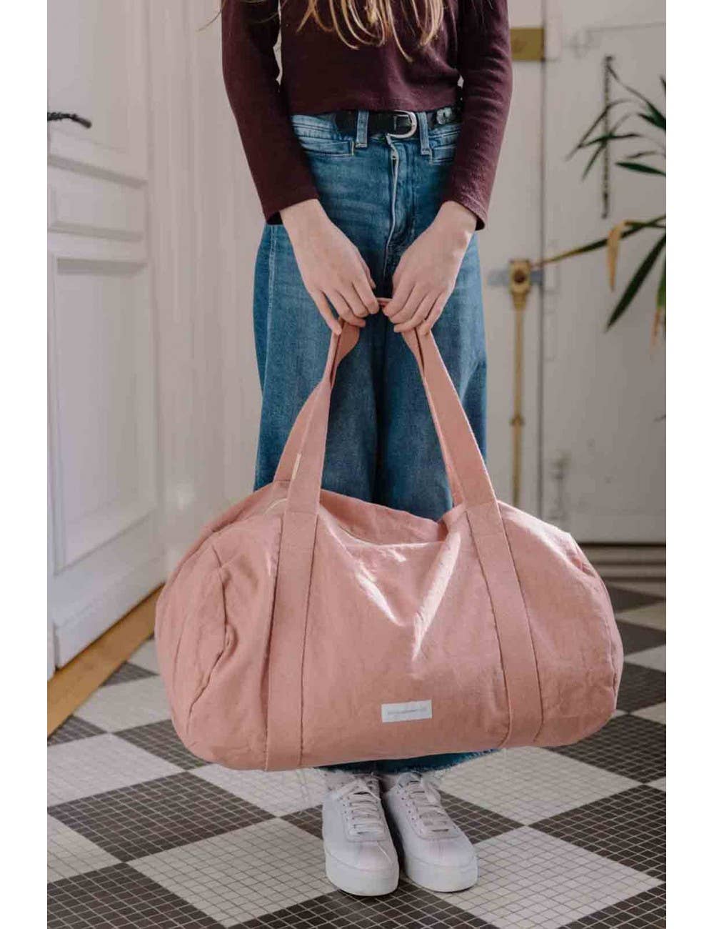 Organic Cotton Canvas Bowling Bag | Delicate Pink | 50×30cm | Made in Portugal