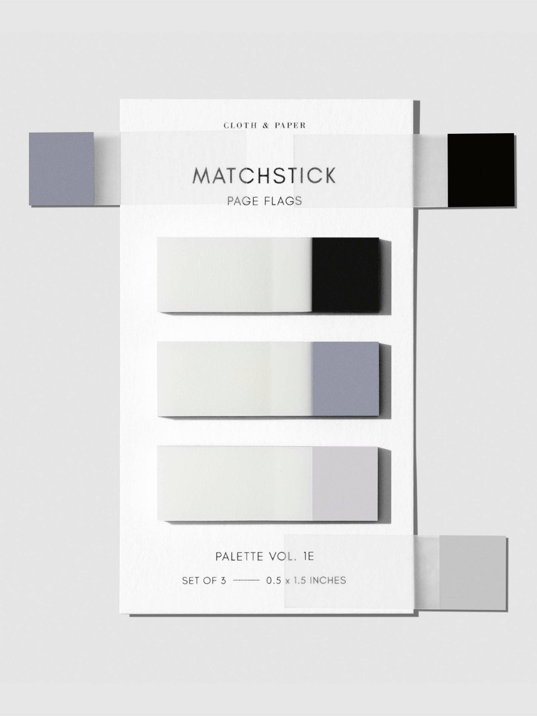 Cloth & Paper Matchstick Page Flags | Transparent Minimal Colour-Coding Sticky Index Tab