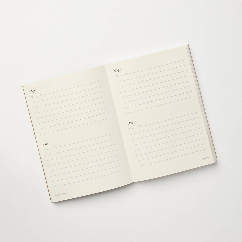 Brown A5 Lay Flat 365 undated planner