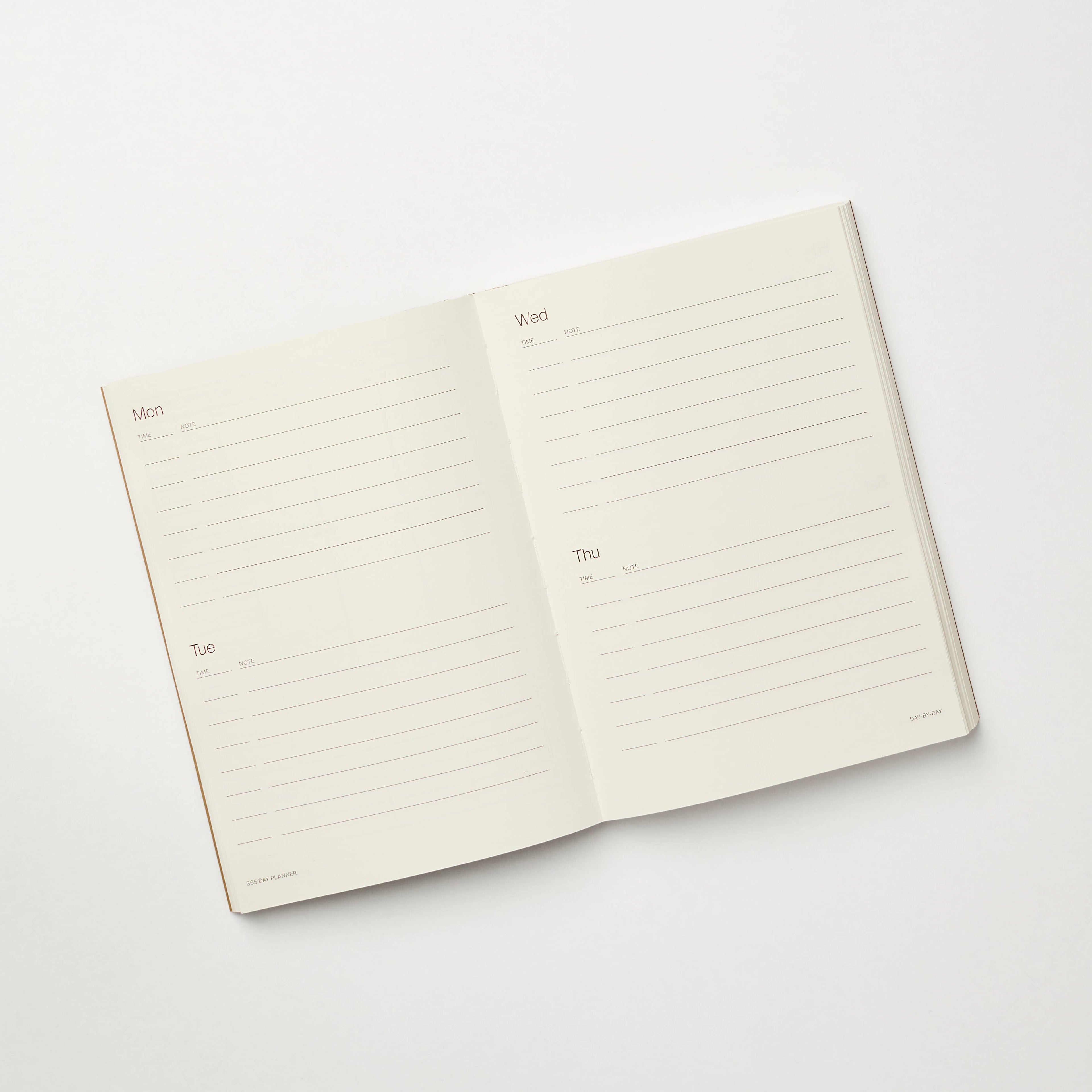 Brown A5 Lay Flat 365 undated planner