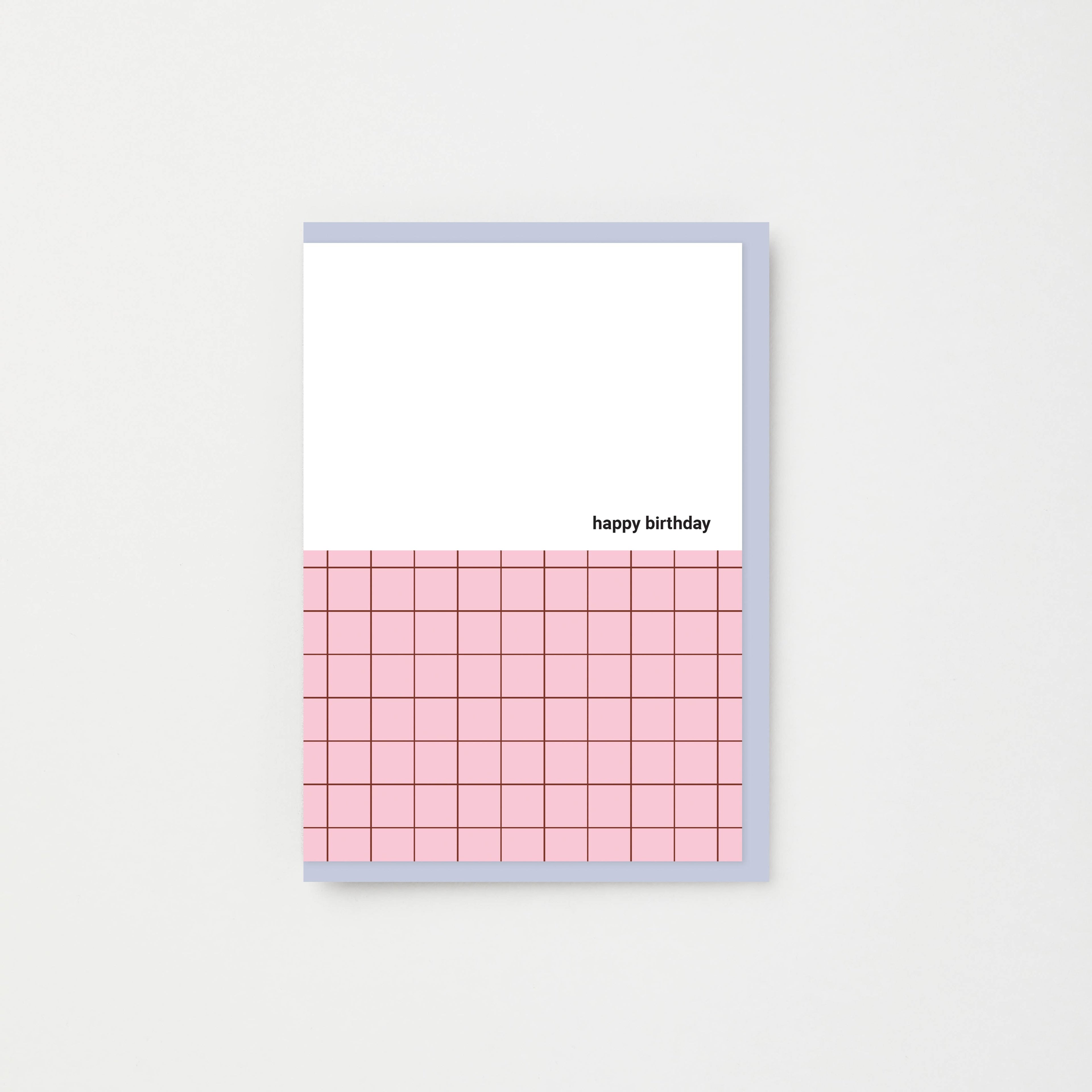 Pink Grid Birthday Card | A6