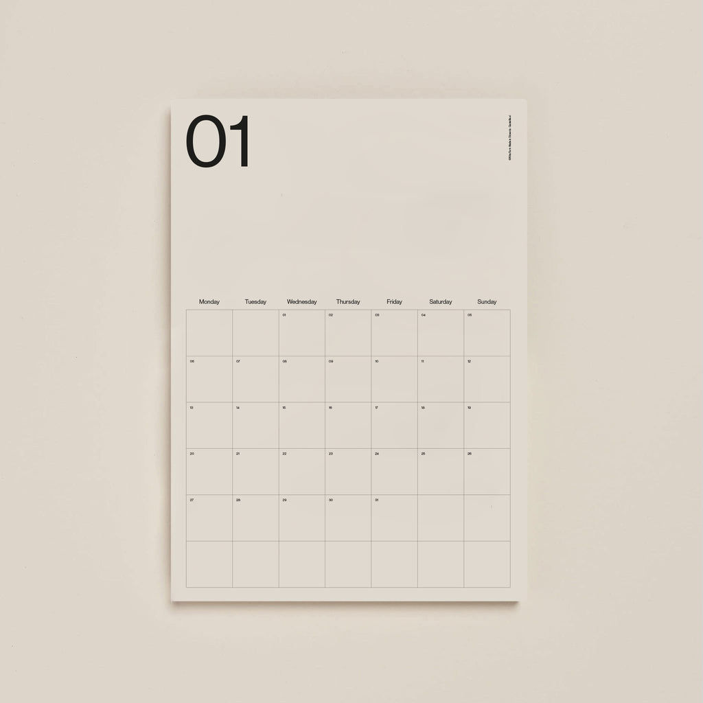 Minimalist Wall Calendar 2026 – A3 Monthly Planner