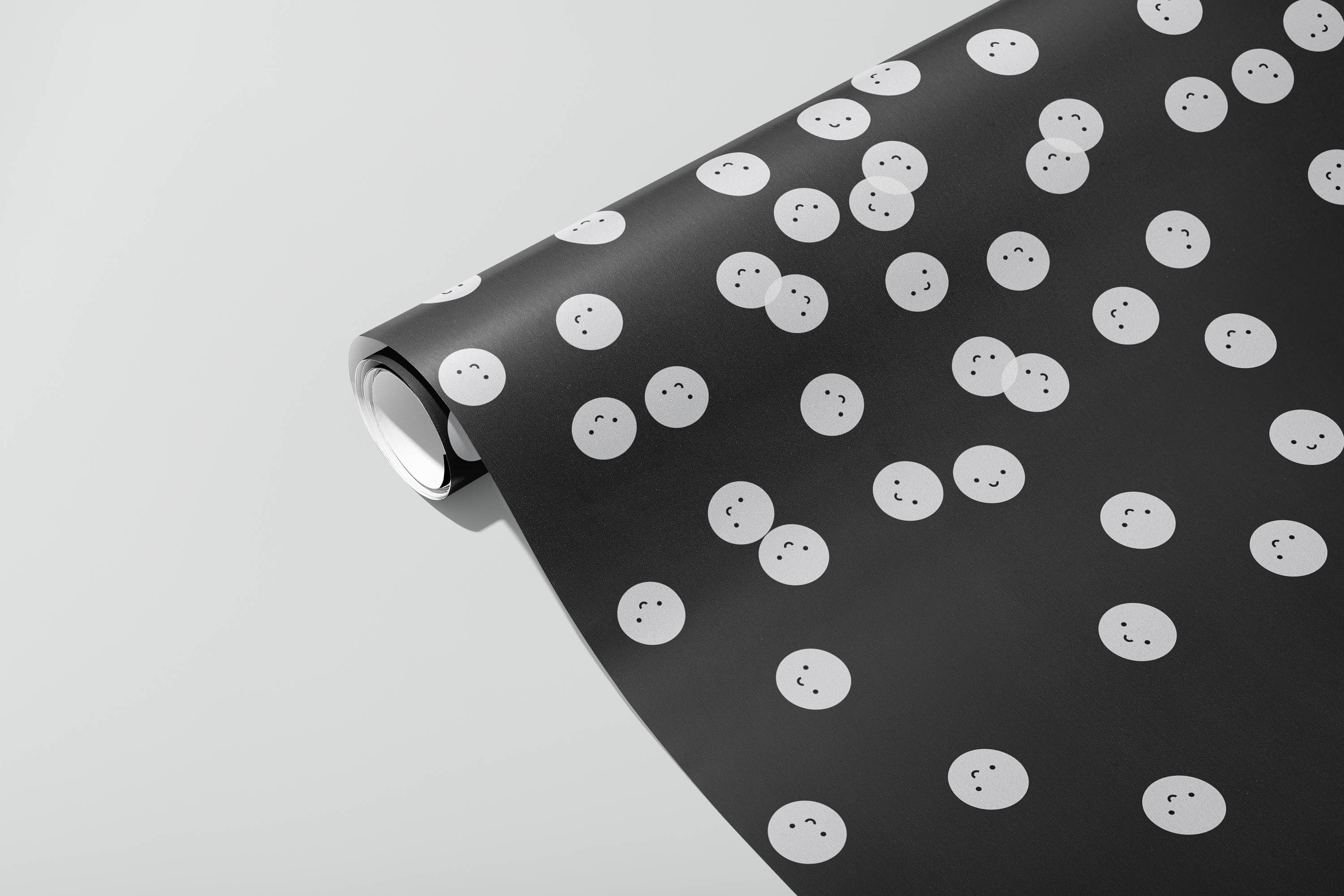 Black Smiles Wrapping Paper | Sustainably Printed in the UK | B2 Sheet