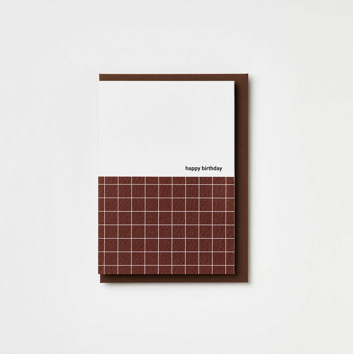 Burgundy Grid Birthday Card