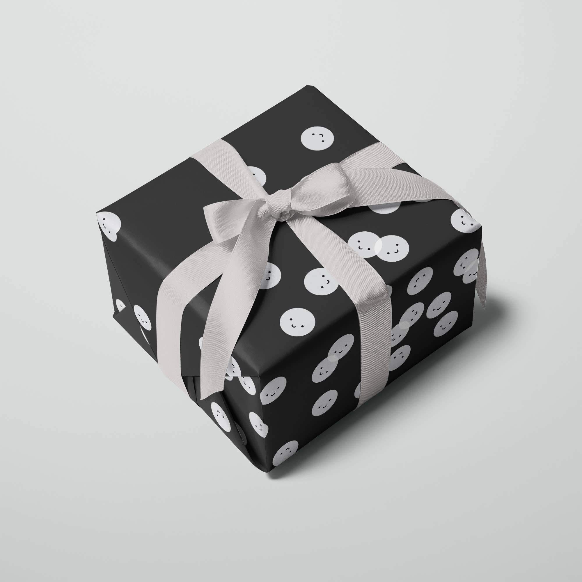 Black Smiles Wrapping Paper | Sustainably Printed in the UK | B2 Sheet