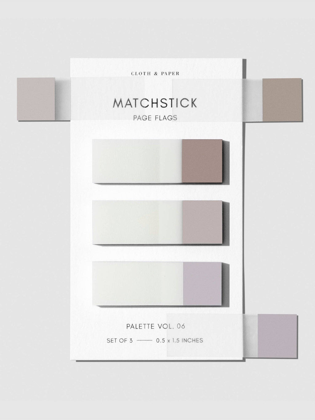 Cloth & Paper Matchstick Page Flags | Transparent Minimal Colour-Coding Sticky Index Tab