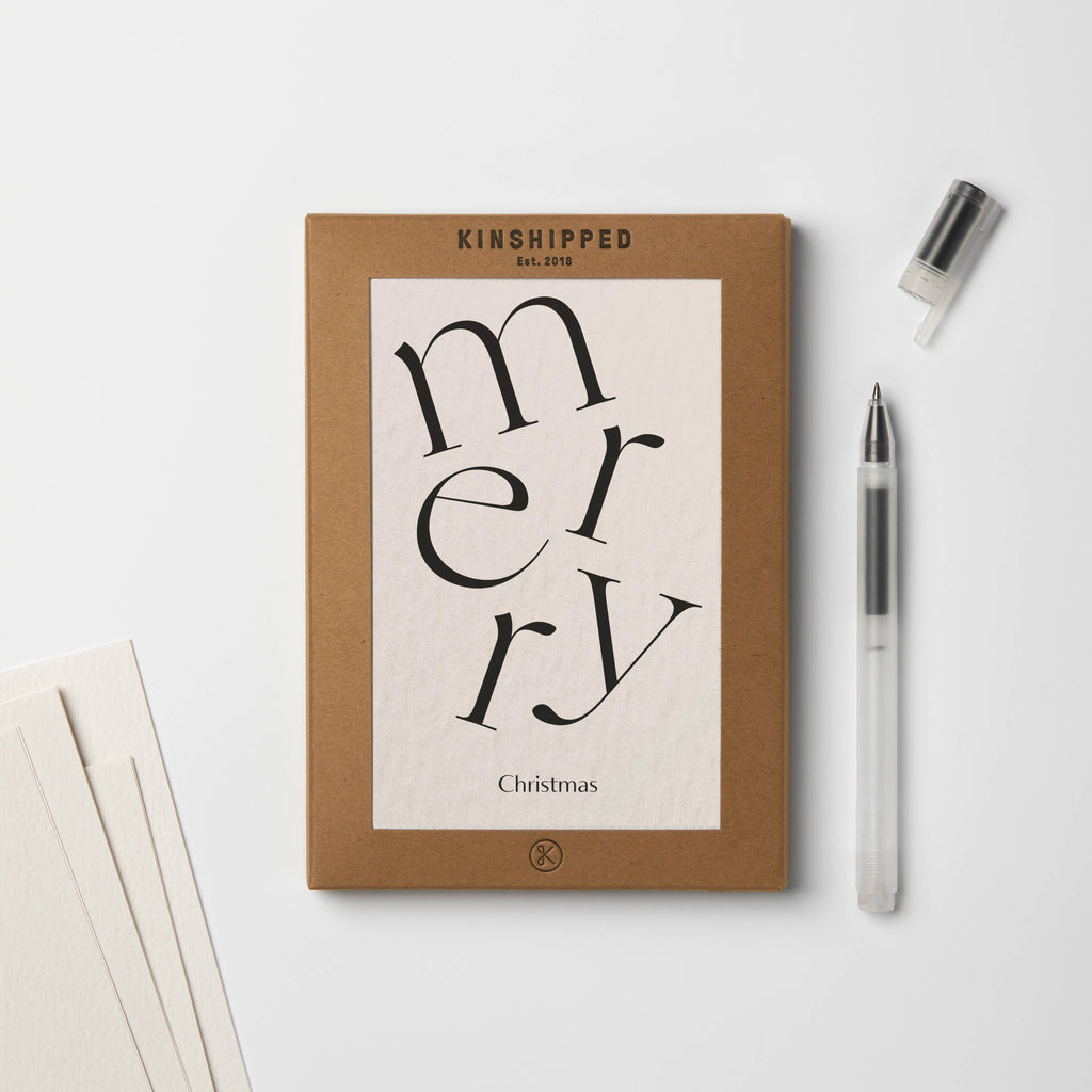 SERIF TYPE MERRY CHRISTMAS SEASONAL CARD