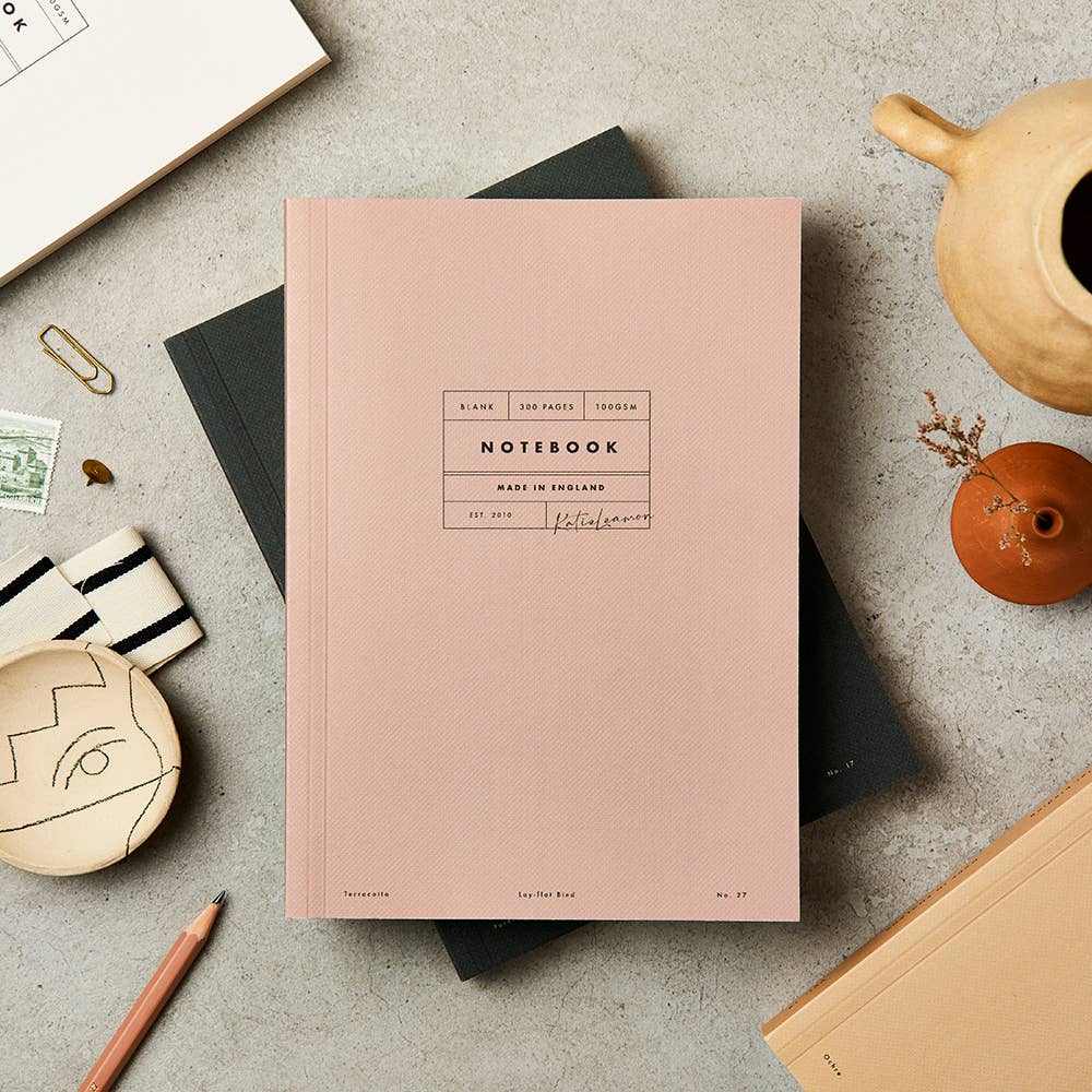 Terracotta Lay-Flat Notebook – Katie Leamon 300-Page Blank Journal