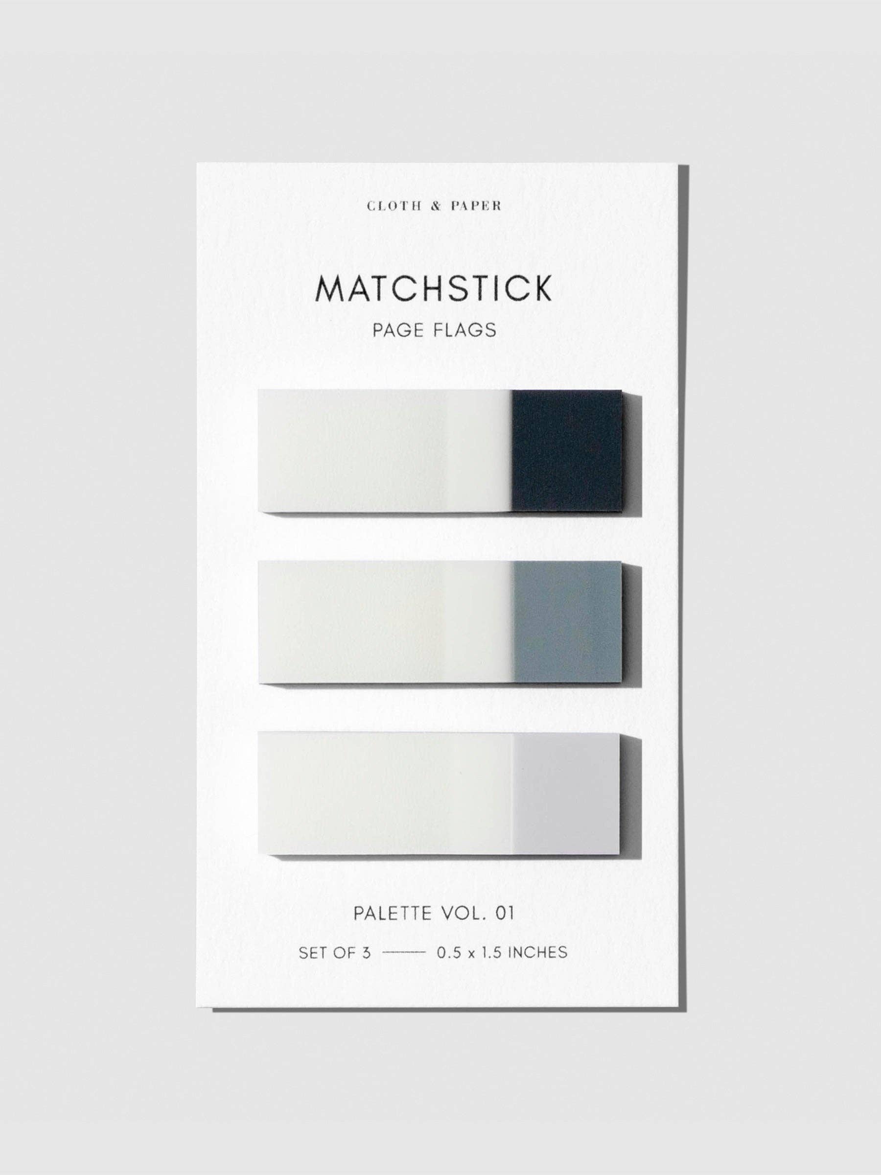 Cloth & Paper Matchstick Page Flags | Transparent Minimal Colour-Coding Sticky Index Tab