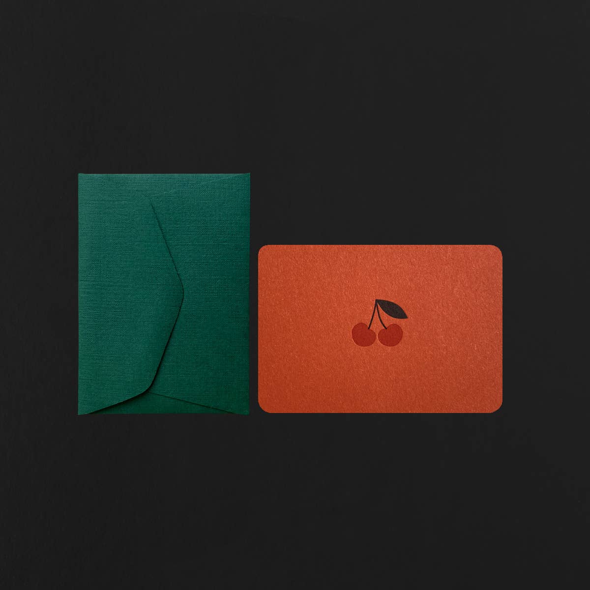 Mini Cherry Card & Forest Envelope | le typographe | Handmade in Brussels