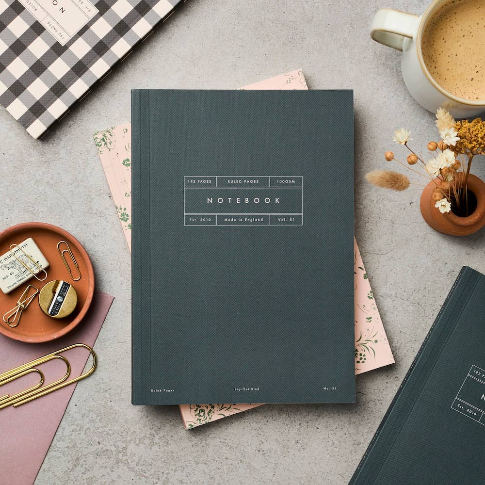 Ruled Lay-Flat Notebook – Katie Leamon A5 Lined Journal with Fountain Pen Friendly Paper